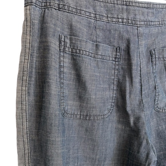 NWT Trina Turk Women's Filipe Frayed Chambray Pants- Indigo/Size 2 - Picture 7 of 12